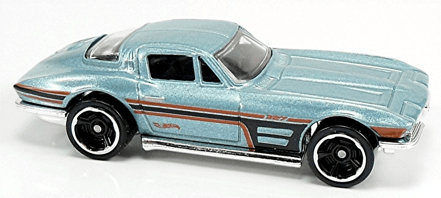 Hot Wheels 2013 - Collector # 204/250 - HW Showroom / Corvette 60th - '64 Corvette Sting Ray - Light Metallic Blue - USA Card