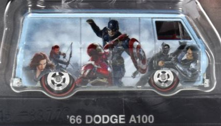 Hot Wheels 2018 - Pop Culture / Marvel Studios 5/5 - '66 Dodge A100 - Light Blue / Various Avengers - Metal/Metal & Real Riders