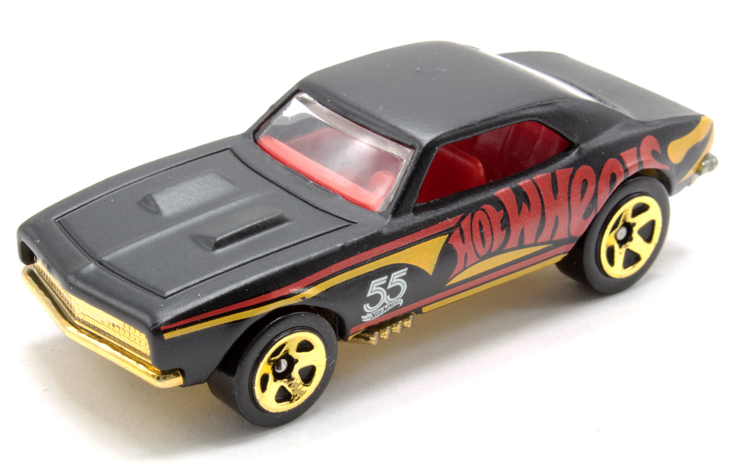 Hot Wheels 2023 - Theme / Black and Gold / 55th Anniversary 6/6 - '67 Camaro - Matte Black - Gold PR5 Wheels - Special Blister Card