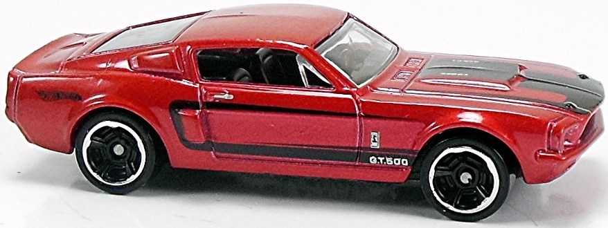 Hot Wheels 2011 - Collector # 101/244 - Muscle Mania 1/10 - '67 Shelby GT-500 - Metallic Red - Chrome & Black MC5 Wheels - USA Card