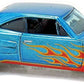 Hot Wheels 2018 - Collector # 206/365 - HW Flames 7/10 - '69 Dodge Coronet Superbee - Blue - USA 50th Card