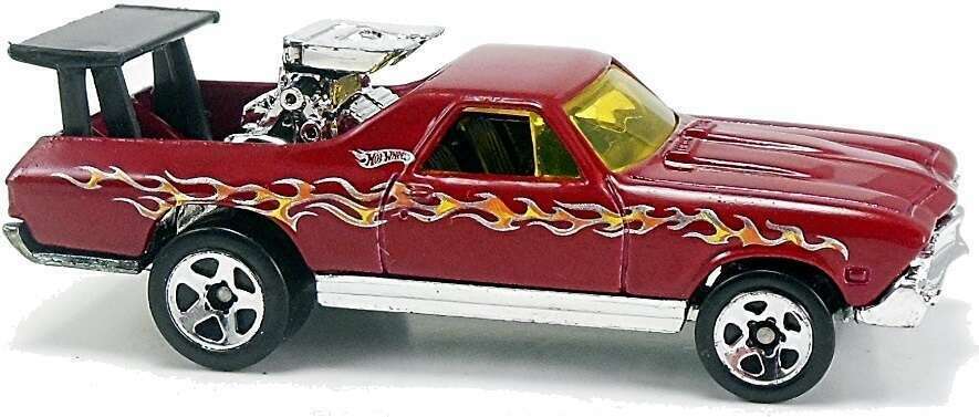 Hot Wheels 2005 - Collector # 171/183 - '69 El Camino - Red - 5 Spoke Wheels - USA '05 Card