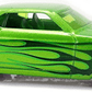 Hot Wheels 2010 - Collector # 064/214 - Treasure Hunts 12/12 - '69 Ford Mustang - Lime Green & Flames - International Short Card