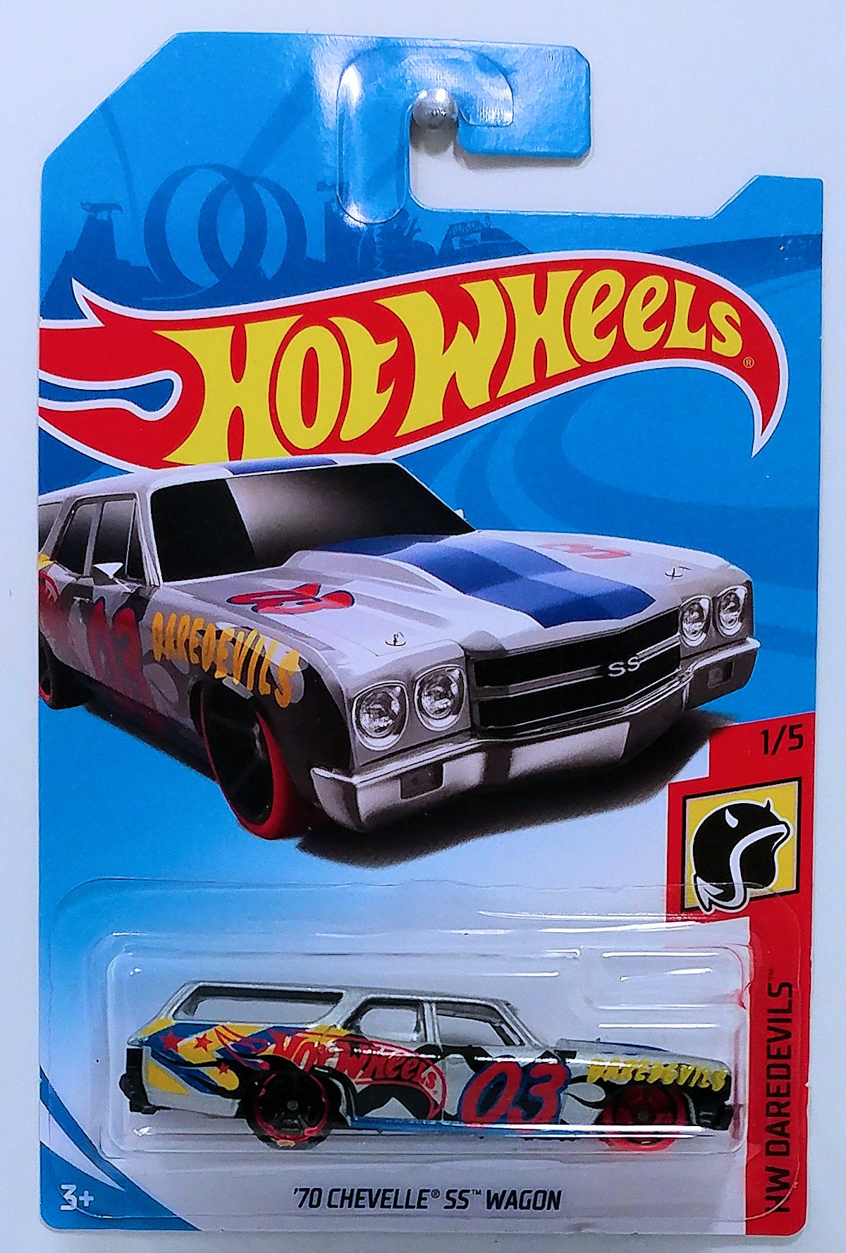Hot Wheels 2018 - Collector # XXX/365 - HW Daredevils 1/5 - '70 Chevelle SS Wagon - Gray - IC