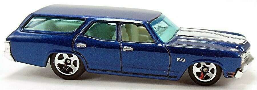 Hot Wheels 2009 - Collector # 019/190 - New Models 19/42 - '70 Chevelle SS Wagon - Blue - USA Card