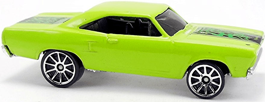 Hot Wheels 2006 - Collector # 088/223 - Motown Metal 3/5 - '70 Plymouth Road Runner - Neon Green - 10 Spokes - USA '07 Card