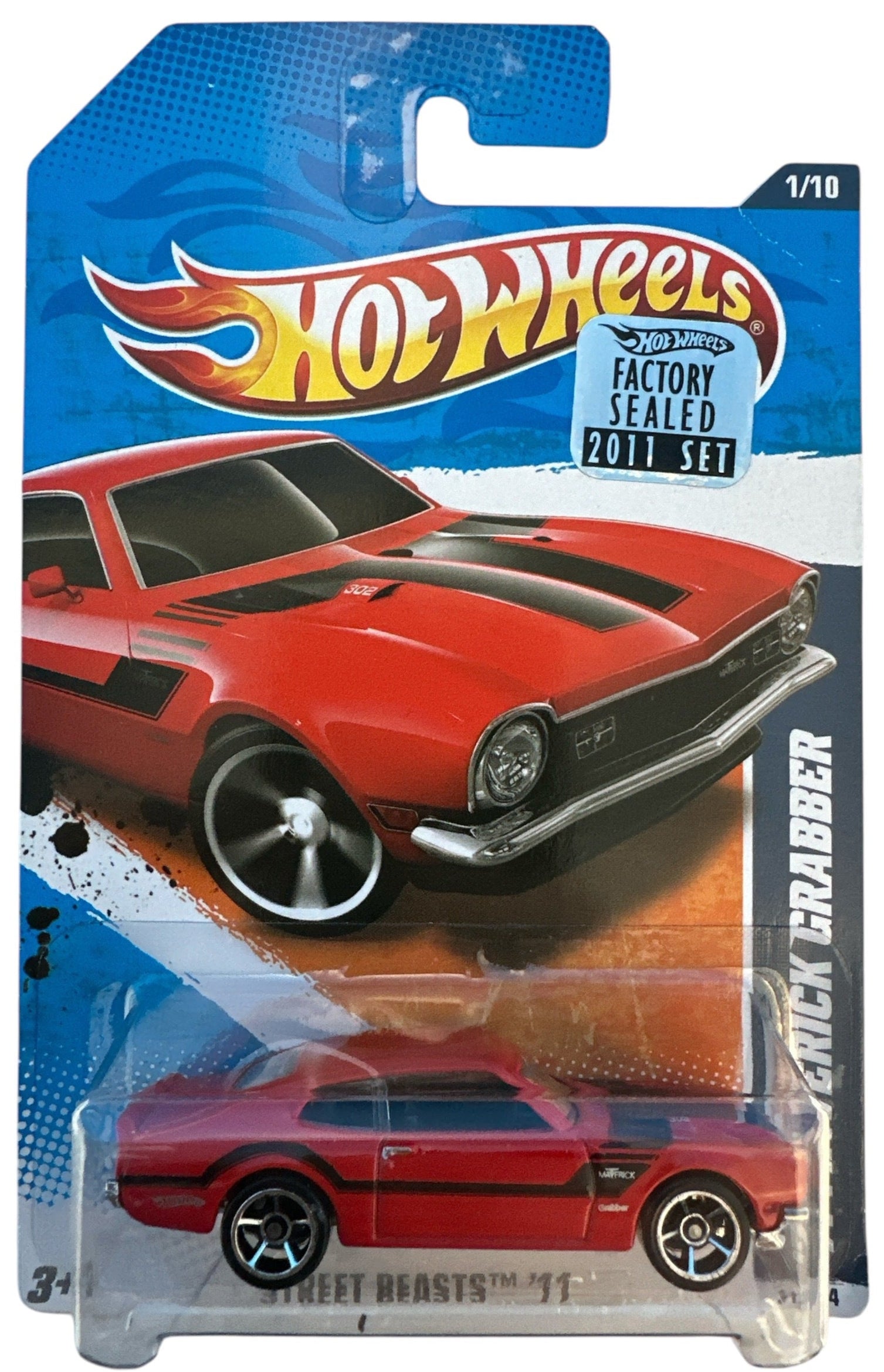 Hot Wheels 2011 Street Beasts '71 Maverick Grabber - Red 1:64 Scale Die-Cast Car
