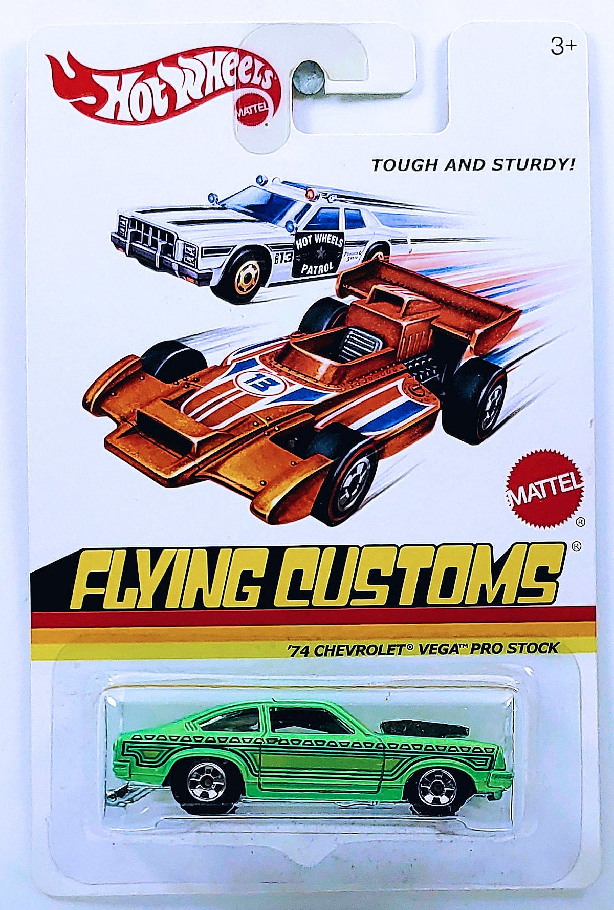 Hot Wheels 2013 - Flying Customs / Mix 1 - '74 Chevrolet Vega Pro Stock - Green - Basic Wheels - Metal/Metal - Target Exclusive