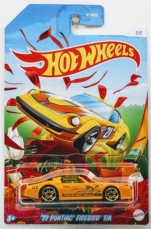 Hot Wheels 2021 - Easter / Spring Series 5/5 - '77 Pontiac Firebird T/A - Orange - Gold PR5 Wheels