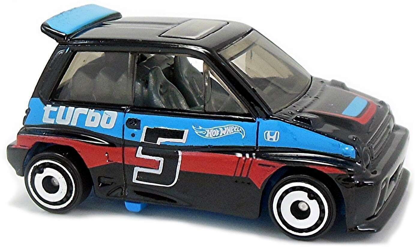 Hot Wheels 2018 - Collector # 190/365 - HW Speed Graphics 10/10 - New Models - '85 Honda City Turbo II - Black / #5 - International Short Card