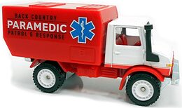 Hot Wheels 2020 - Premium / Car Culture / Wild Terrain # 1/5 - '88 Mercedes Unimog U1300 - Red & White / Paramedic - Metal/Metal & Real Riders