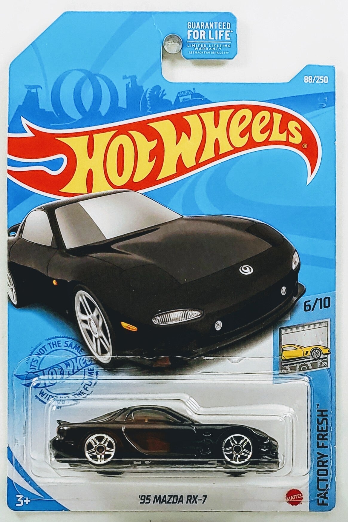 Hot Wheels 2021 - Collector # 088/250 - Factory Fresh 6/10 - '95 Mazda RX-7 - Black - USA Card