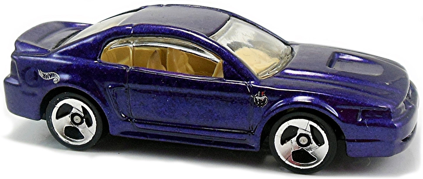 Hot Wheels 1999 - Collector # 909 - First Editions 2/26 - '99 Mustang - Purple Metallic - Tan Interior - 3 Spokes - USA