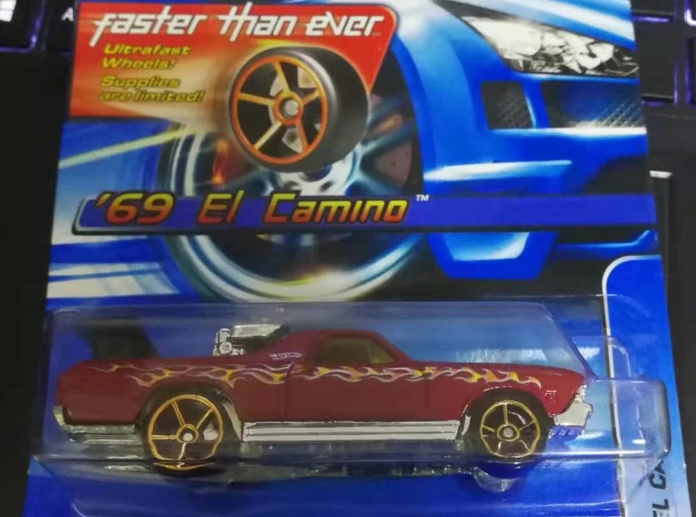 Hot Wheels 2005 - Collector # 171/183 - '69 El Camino - Red - Faster Than Ever Wheels - USA '06 Card