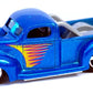 Hot Wheels 1998 - Collector # 654 - First Editions 20/40 - ’40 Ford (Drag Truck) - Lite Blue Metalflake - 5 Spokes - Malaysia - USA Blue Car Card