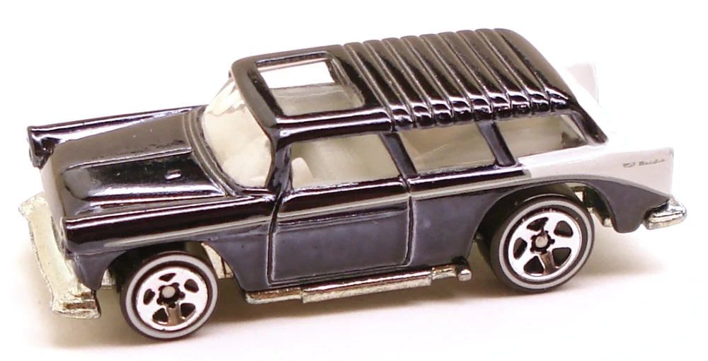 Hot Wheels 2005 - Classics Series 1 # 16/25 - Chevy Nomad - Spectraflame Black - White Interior - 5 Spokes with White Walls - Metal/Metal