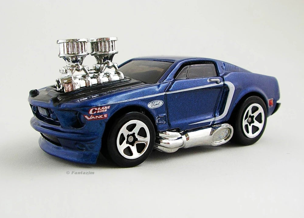 Hot Wheels 2003 - Collector # 046/220 - First Editions 34/42 - 1968 Mustang (Tooned) - Dark Blue Metalflake - USA '1968-2003 Anniversary' Card