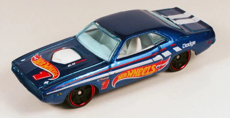 Hot Wheels 2012 - Collector # 174/247 - HW Racing 04/10 - '70 Dodge Hemi Challenger - Blue - '1' Hot Wheels Graphics - USA