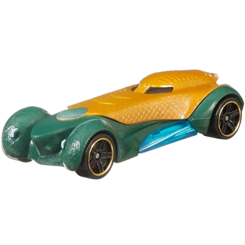 Hot Wheels 2023 - Character Cars / DC Comics - Aquaman - Gold & Green - Large Blister Card