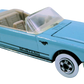 Hot Wheels 1989 - Collector # 026 - '65 Mustang Convertible - Turquoise - Basic Wheels on White Walls - Opening Hood - Experimental Card - Very Rare & Sought After!