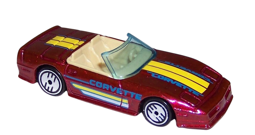 Hot Wheels 1989 - Collector # 066 - New Model - Custom Corvette - Metalflake Red - UH Wheels - Experimental Card - Very Rare & Sought After!