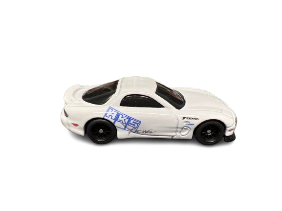 Hot Wheels 2025 - Premium / Fast & Furious 1/5 - Mazda RX-7 FD - White / HKS - Metal/Metal & Real Riders