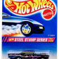 Hot Wheels 1995 - Collector # 290 - Steel Stamp Series 4/4 - '57 Chevy - Midnight Blue Metalflake - 5 Spokes - Blue Tint Windows - USA Blue & White Card