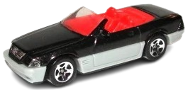 Hot Wheels 1995 - Collector # 342 - Model Series 2/12 - Mercedes SL - Black over Gray - 5 Spoke Wheels - USA Blue & White Card