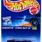 Hot Wheels 1997 - Collector # 595 - Corvette Sting Ray III - Metallic Purple - 5 Spokes - USA Blue & White Card