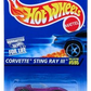 Hot Wheels 1997 - Collector # 595 - Corvette Sting Ray III - Metallic Purple - 7 Spokes - USA Blue & White Card