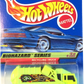 Hot Wheels 1998 - Collector # 719 - Biohazard Series 3/4 - Recycling Truck - Flourescent Yellow - Sawblades - USA Blue Car Card