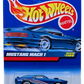 Hot Wheels 1999 - Collector # 1105 - Mustang MACH 1 - Metallic Blue - Lace Wheels - USA 'Angled' Card