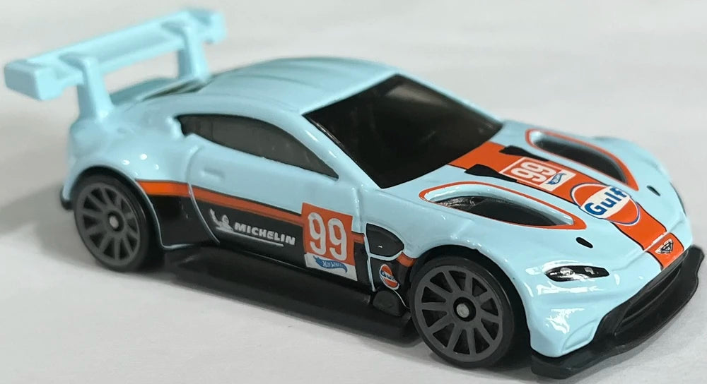 Hot Wheels 2023 Collector 098 250 HW Turbo 2 5 Aston Martin Vantage GTE Powder Blue Gulf Racing USA