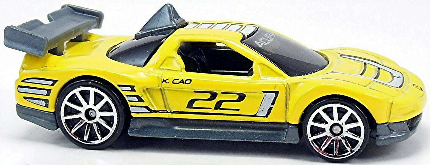 Hot Wheels 2008 - Collector # 011/196 - New Models 11/40 - Acura NSX - Yellow - 10 Spokes - USA Card