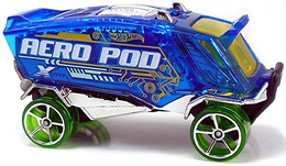 Hot Wheels 2016 - Collector # 019/250 - X-Raycers 9/10 - Aero Pod - Transparent Blue - USA 'Snowflake' Card a Target Exclusive