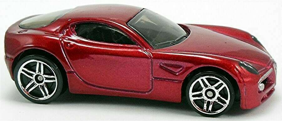 Hot Wheels 2014 - Collector # 029/250 - HW City / Night Burnerz - Alfa Romeo 8C Competizione - Metallic Red - PR5 Wheels - USA Card