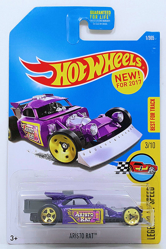 Hot Wheels 2017 - Collector # 001/365 - Legends of Speed 03/10 - New Models - Aristo Rat - Purple Metalflake - USA Card