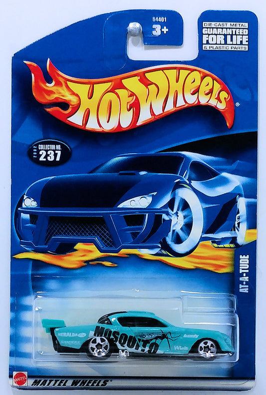 Hot Wheels 2002 - Collector # 237/240 - At-A-Tude (Studebaker) - Light Blue / "Mosquito" and Racing Decals - USA Card