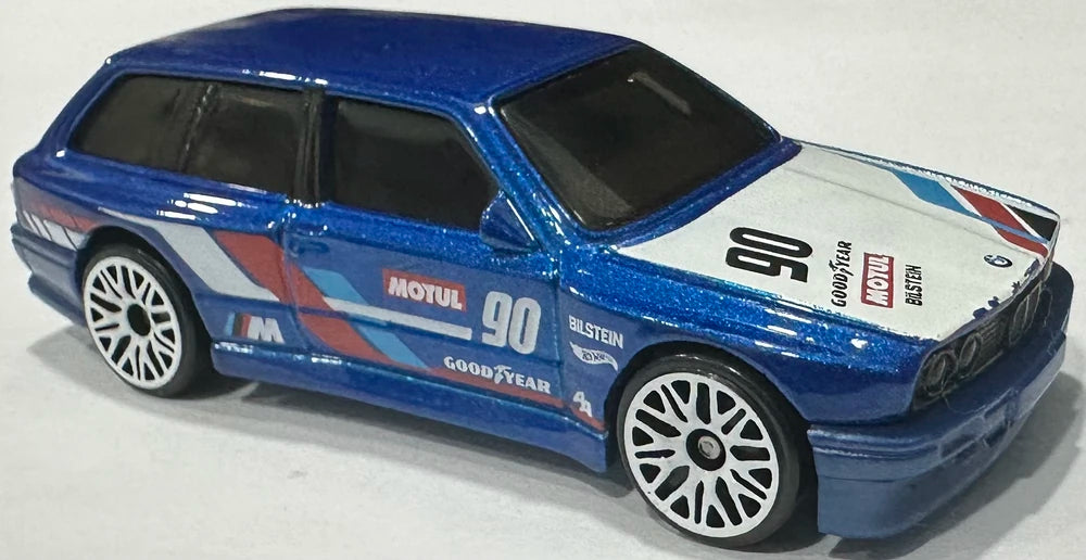 Hot Wheels 2024 - Collector # 138/250 - HW Modified 10/10 - New Models - BMW M3 Wagon - Blue / White Hood / #90 - White E10SP - IC