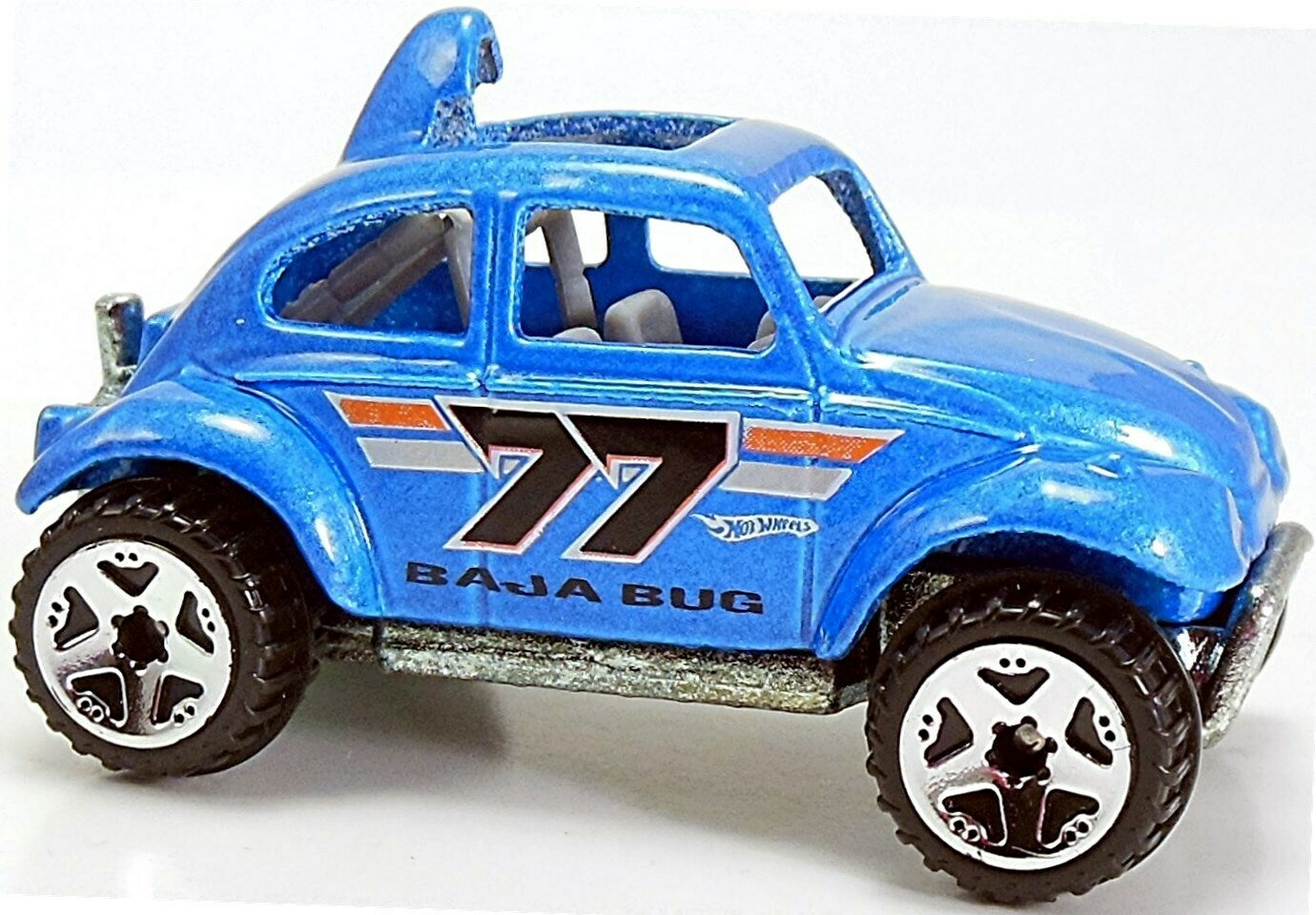 Hot Wheels 2005 - Collector # 161/183 - Baja Bug - Metalflake Blue / #77 / Gray Interior - Short Card '06