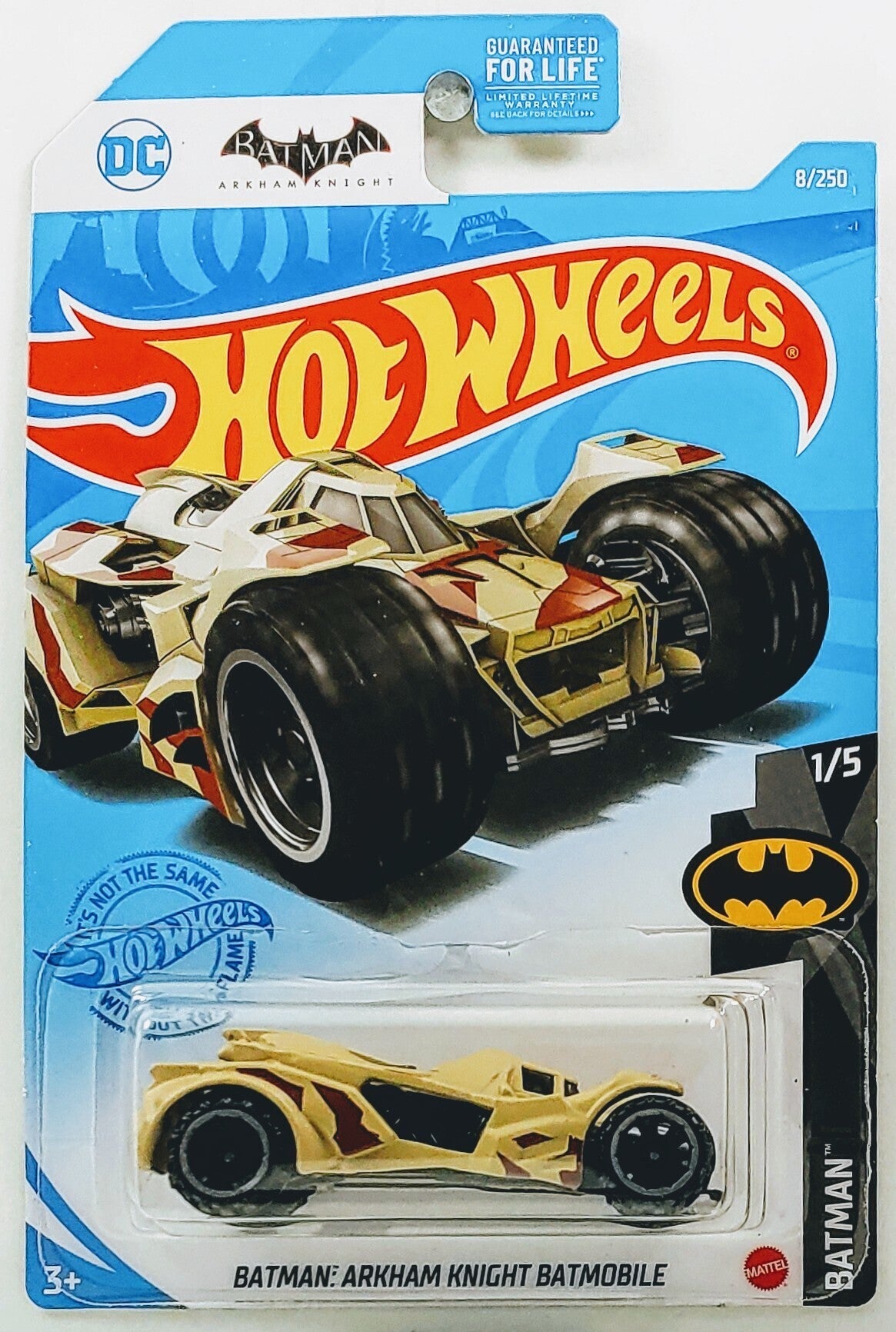 Hot Wheels 2021 - Collector # 008/250 - Batman 1/5 - Batman: Arkham Knight Batmobile - Khaki Camo - USA Card