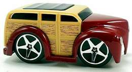 Hot Wheels 2005 - Collector # 038/183 - First Editions / Blings 8/10 - Block 'O Wood - Red & Tan Wood - Bling 5 Spokes - International Short Card