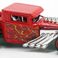 Hot Wheels 2014 - Collector # 117/250 - HW Off-Road / Hot Wheels Test Facility - Bone Shaker (Closed Roof) - Red / Flames - USA Card