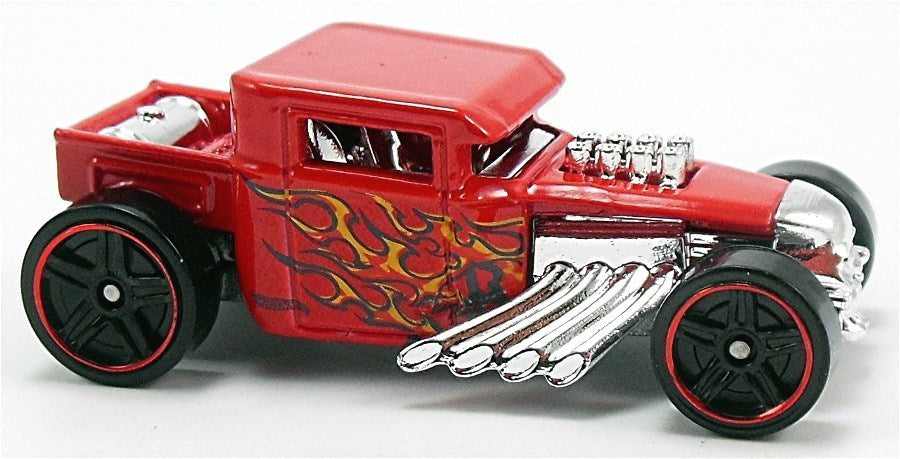 Hot Wheels 2014 - Collector # 117/250 - HW Off-Road / Hot Wheels Test Facility - Bone Shaker (Closed Roof) - Red / Flames - USA Card