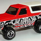 Hot Wheels 1998 - Collector # 859 - Bronco - Red / White Top - Sawblades on Off-Road Tires - USA Blue Car Card