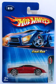 Hot Wheels 2005 - Collector # 073/183 - Final Run 3/5 - Buick Wildcat - Dark Red / White Stripes - 10 Spokes - USA '05 Card