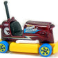 Hot Wheels 2018 - Collector # NONE - HW Fun Park 4/5 - Treasure Hunt - Bump Around - Red Metalflake Body / Circle Flame Logo on Sides / Yellow Base - USA 50th Card