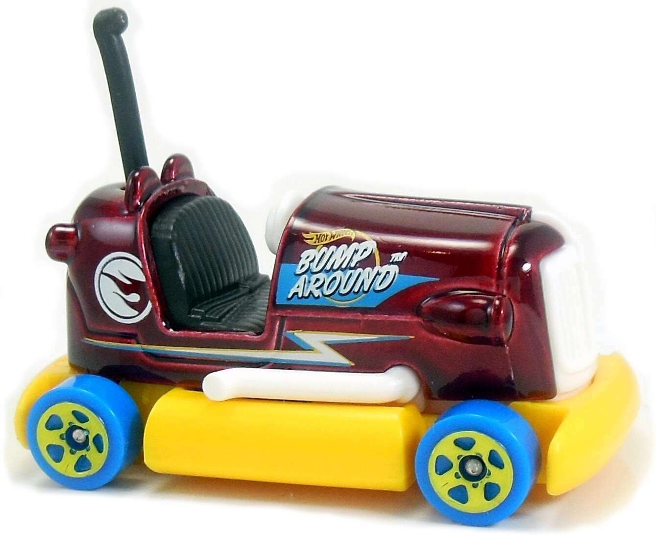 Hot Wheels 2018 - Collector # NONE - HW Fun Park 4/5 - Treasure Hunt - Bump Around - Red Metalflake Body / Circle Flame Logo on Sides / Yellow Base - USA 50th Card
