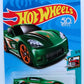 Hot Wheels 2018 - Collector # 174/365 - Tooned 3/5 - C6 Corvette (Tooned) - Green  Metalflake - USA 50th Card