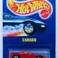 Hot Wheels 1995 - Collector # 262 - Camaro - Red - 5 Spokes - Tan Interior - Gold Hot Wheels Logo Rear License Plate - USA Blue Card Brown Back